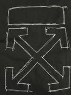 Off-White T-shirt back close-up with large white X and rectangular outlines
