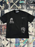 Off-White T-shirt with black base and white face graphic on front