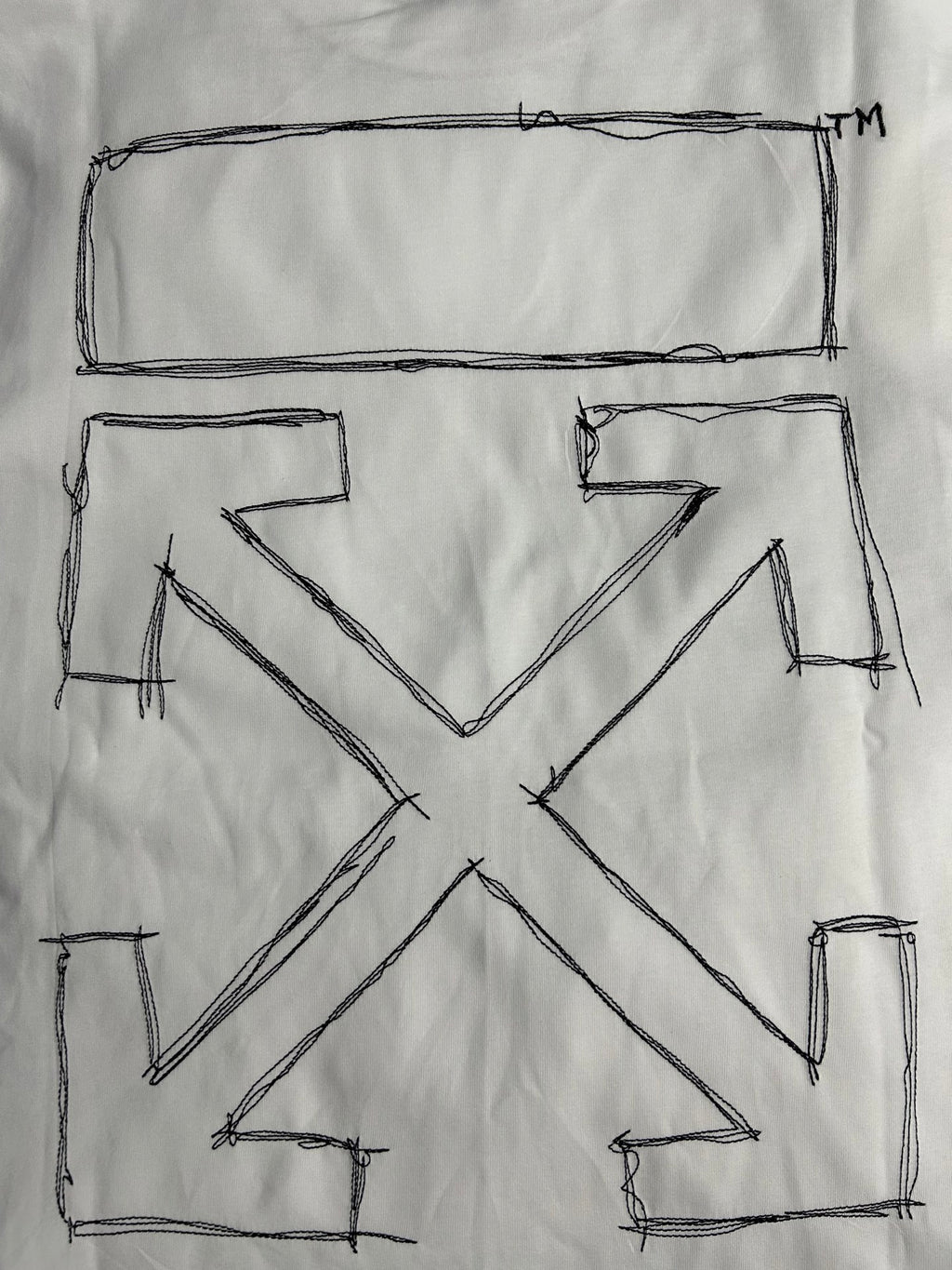 Off-White off-white T-shirt chest with black X graphic and TM mark