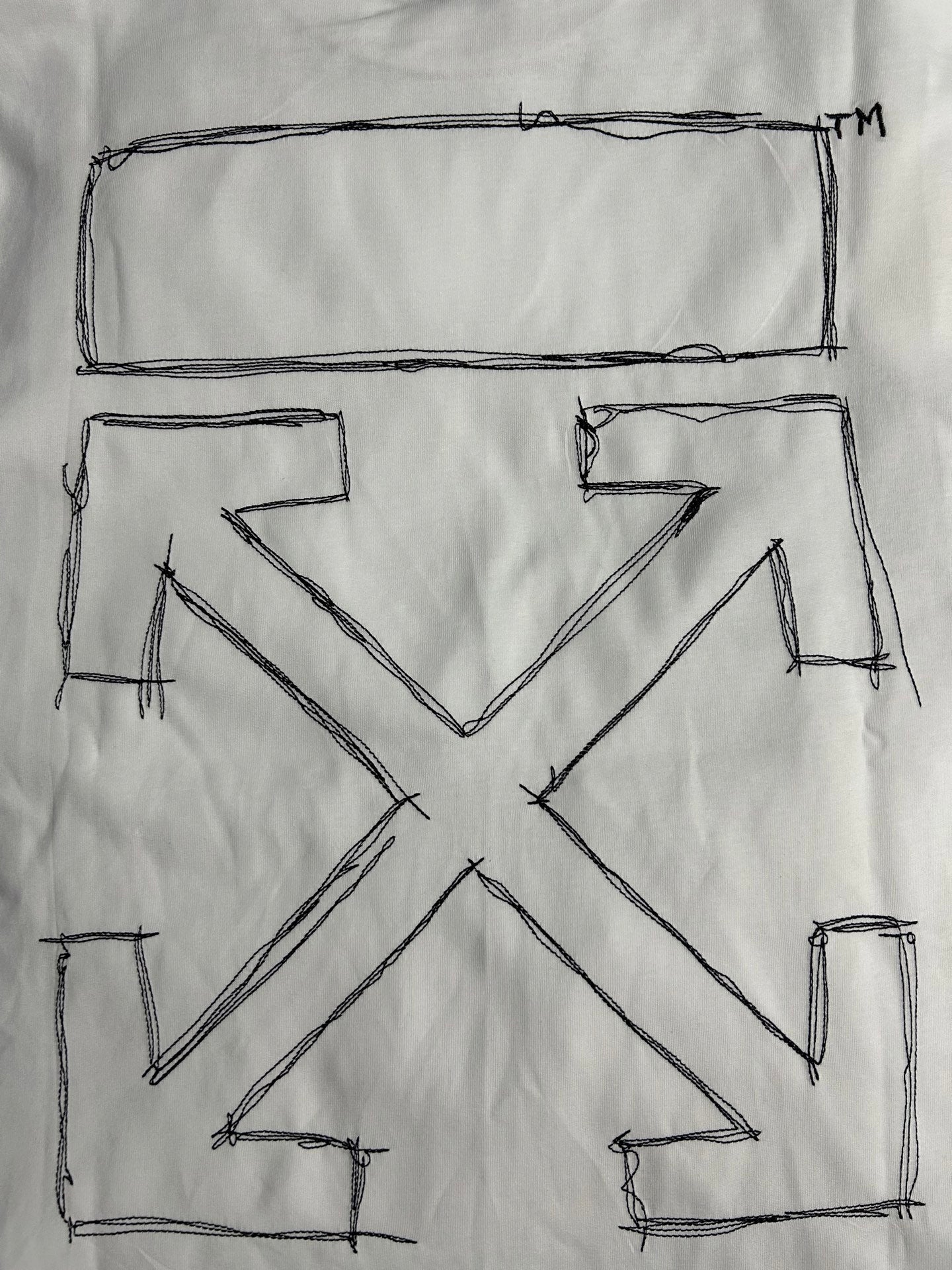 Off-White off-white T-shirt chest with black X graphic and TM mark