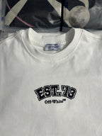 Off-White white T-shirt crew neck with EST. 1973 logo