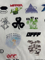 Off-White white T-shirt with Mirror, OFF-WHITE, and graphic icon prints
