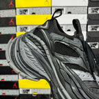 Balenciaga unisex running shoes front-quarter view, dark gray mesh and lace-up