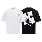 Pack of crew-neck T-shirts in white and black, each with chest logo
