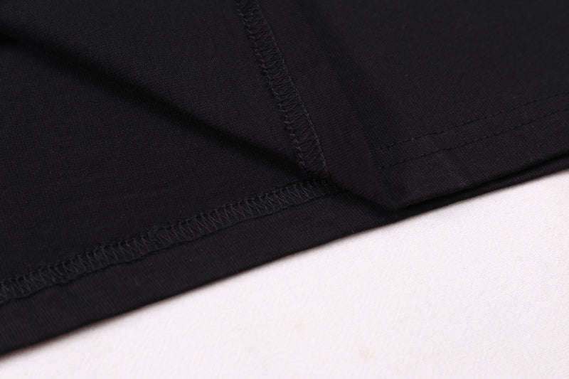 Off White black clothing fabric with stitched hem and side seam
