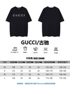 T-shirt size chart with measurements in cm
