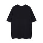Black short-sleeve T-shirt, plain back view