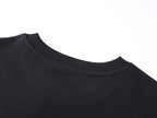Black crewneck T-shirt ribbed collar detail