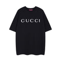 Black short-sleeve T-shirt with GUCCI chest logo