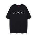 Black short-sleeve T-shirt with GUCCI chest logo