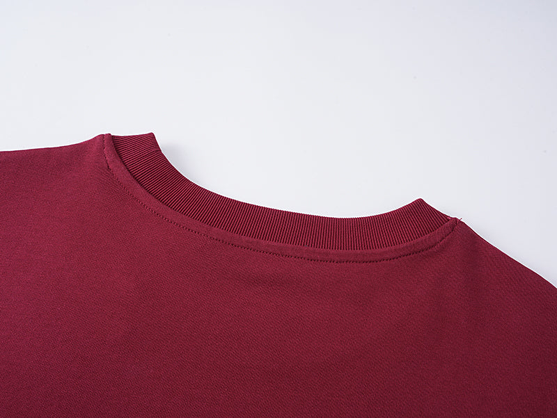 Burgundy Gucci T-shirt crew neck with ribbed collar detail