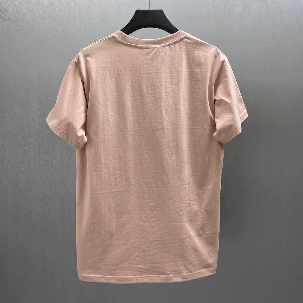 Light pink crewneck T-shirt back view, no visible graphic