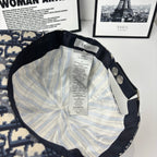 Dior cap interior with striped lining and DIOR label