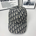Dior baseball cap with navy-and-cream Dior monogram pattern, curved brim