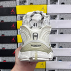 Balenciaga white Runner sneakers, heel view with size tag 41 on back