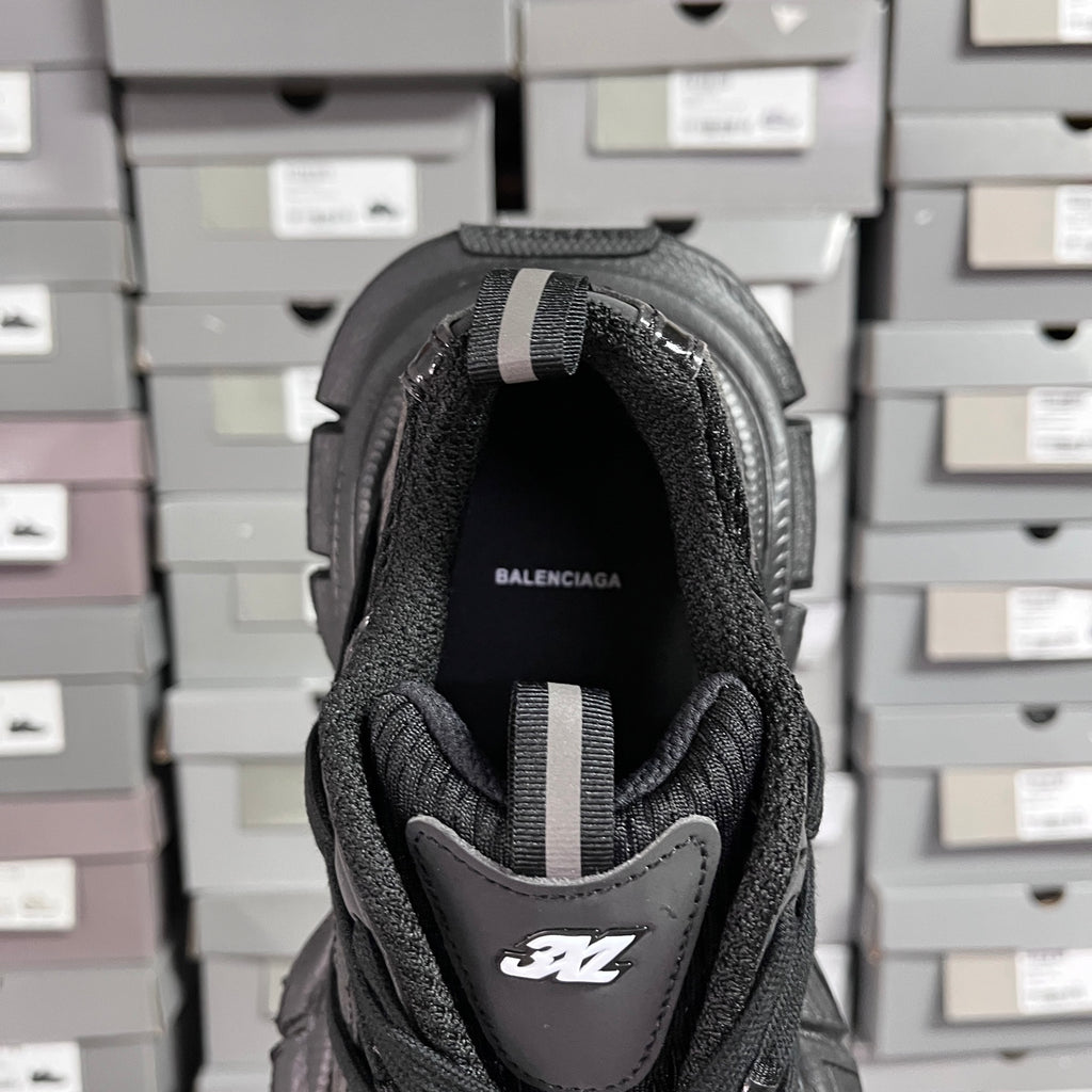 Black Balenciaga unisex sneaker interior with BALENCIAGA logo on tongue label