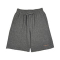 Gray marl drawstring shorts with elastic waistband and side logo detail
