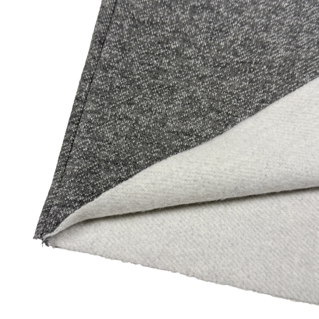 Gray marl shorts with wide cuff hem and light gray inner lining