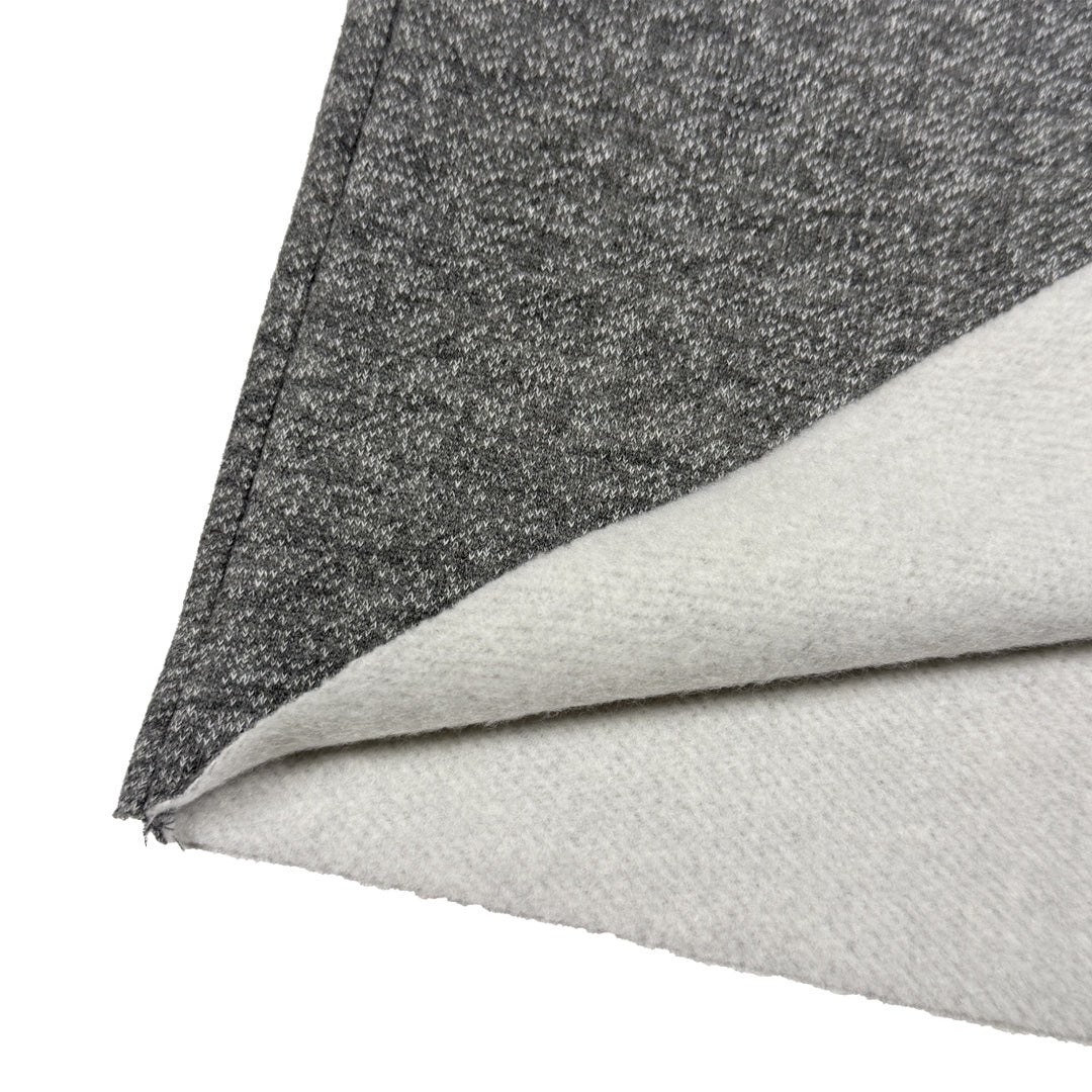 Gray marl shorts with wide cuff hem and light gray inner lining