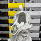Balenciaga unisex sneaker back view in white with heel loop and tied laces