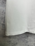 White T-shirt back view with curved hem and smooth fabric