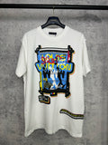 Louis Vuitton short-sleeve T-shirt, white with large colorful front graphic print