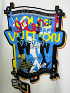 Louis Vuitton short-sleeve T-shirt, white with close-up of colorful front graphic