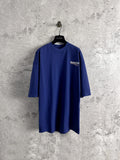 Blue Balenciaga crew-neck T-shirt with short sleeves and small chest logo detail.