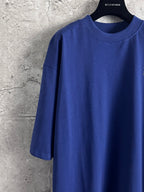 Blue Balenciaga crew-neck T-shirt with short sleeves, smooth fabric and relaxed fit.