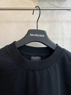 Balenciaga black crewneck T-shirt with small BALENCIAGA neck label