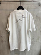 White Balenciaga crewneck T-shirt with Nicole signature-style print on back