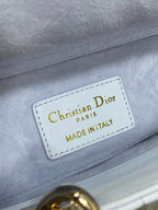 Light blue handbag leather patch: Christian Dior Paris, made in Italy