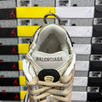 Balenciaga unisex sneakers, light gold and white heel tab with BALENCIAGA branding