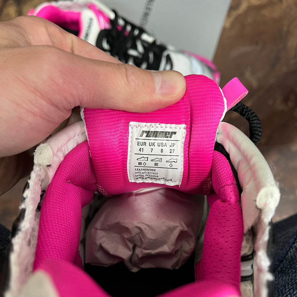 Balenciaga unisex sneakers, size label inside in pink lining, lace-up upper
