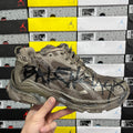 Balenciaga unisex sneakers in taupe with black paneling, lace-up, and chunky sole