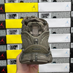 Balenciaga unisex sneakers rear view in taupe with molded heel and strap details
