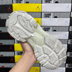 White Balenciaga unisex sneakers, outsole view with traction tread pattern