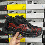 Black and red Balenciaga runner sneaker, textured mesh, lace-up front