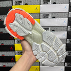 Balenciaga runner sneakers outsole, white tread with orange/red heel section