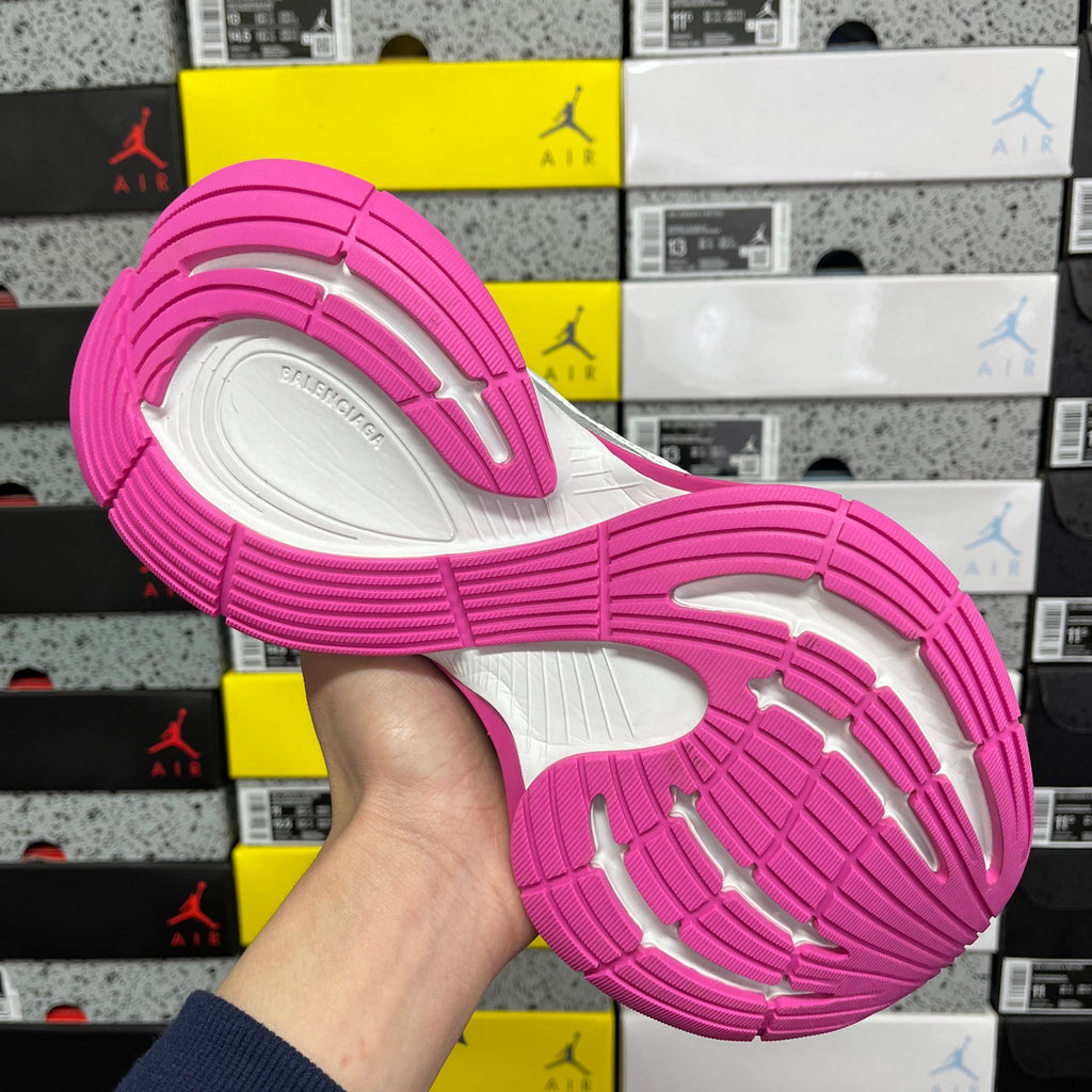 Balenciaga unisex running shoes outsole, white tread with bright pink rubber