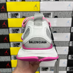 Balenciaga unisex running shoes, white heel with gray sides and pink sole trim