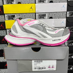 Balenciaga unisex running shoes, white and gray with pink outsole and lace-up front