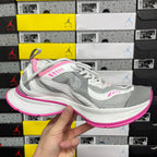 Balenciaga unisex running shoes, white/gray mesh with pink stripe details and laces