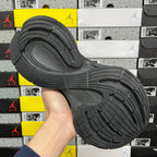 Black Balenciaga unisex sneaker outsole, textured tread pattern and curved grip