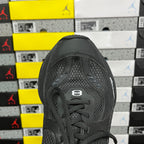 Black Balenciaga unisex sneaker, rear quarter view with lace-up and mesh heel