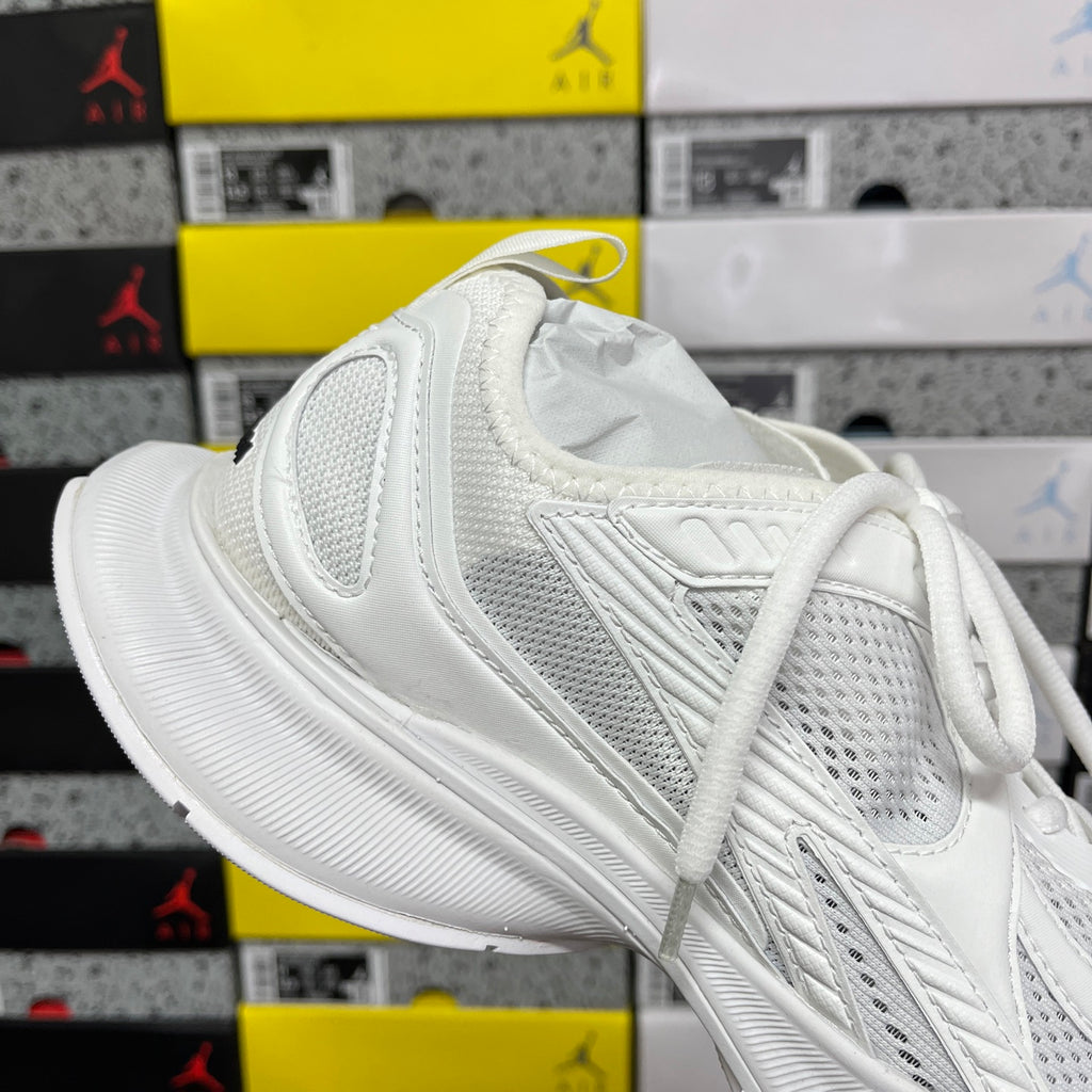 White Balenciaga sneaker upper with mesh panels and lace-up straps
