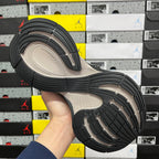 Balenciaga unisex sneakers outsole with textured black tread and beige midsole, bottom view