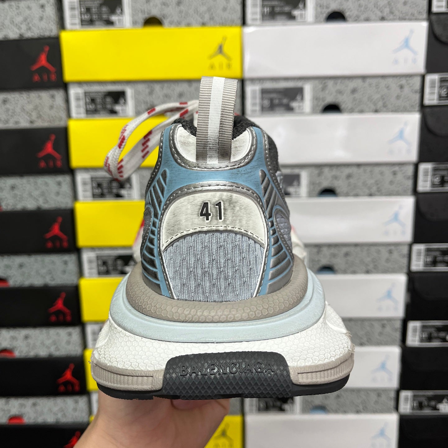 Balenciaga runner sneaker heel patch showing '41' on the back