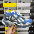 Balenciaga unisex chunky sneakers in blue, white, and dark gray with white laces