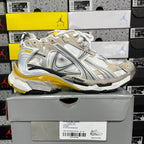 White and metallic Balenciaga unisex sneaker with yellow outsole and chunky sole